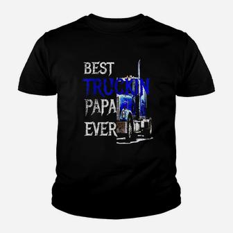 Truck Driver Papa Grandpa Best Trucker Gift Kid T-Shirt - Seseable