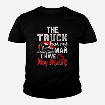 Trucker Wife Truck Driver Funny Girlfriend Gift Kid T-Shirt - Seseable