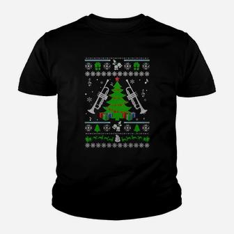 Trumpet Ugly Christmas Sweaters Trumpet Kid T-Shirt - Seseable