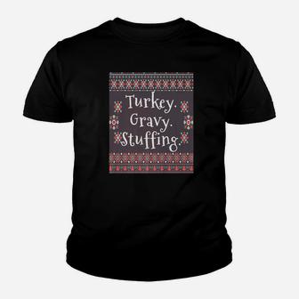 Turkey Dinner Thanksgiving Or Christmas Ugly Kid T-Shirt - Seseable