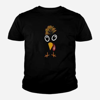 Turkey Face Funny Thanksgiving Family Themed Gobble Kid T-Shirt - Seseable