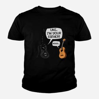 Uke I Am Your Father Funny Guitar And Ukulele Cartoon Kid T-Shirt - Seseable