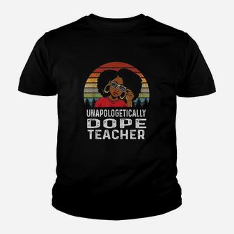 Unapologetically Teacher Afro Pride Black History Gift Kid T-Shirt - Seseable