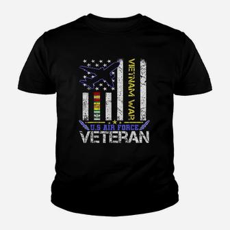 Us Air Force Vietnam Veteran Military Veteran Us Flag Gift Kid T-Shirt - Seseable