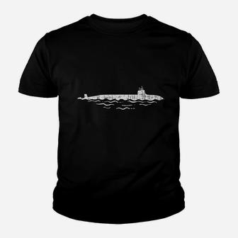 Us Navy Submarine Vessel Vintage Submariner Veteran Gift Kid T-Shirt - Seseable