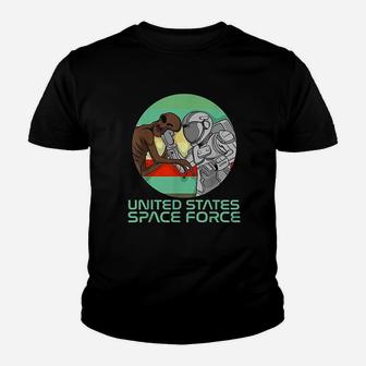 Us Space Force Funny Astronaut Versus Alien Kid T-Shirt - Seseable