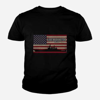 Uss Washington Bb-56 Battleship Vintage Usa American Flag Gifts T-shirt Kid T-Shirt - Seseable