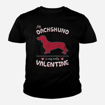 Valentine Dachshund Dog For Dachshund Dad Or Mom Kid T-Shirt - Seseable