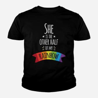 Valentines Day For Lesbian Girlfriend Wife My Rainbow Kid T-Shirt - Seseable
