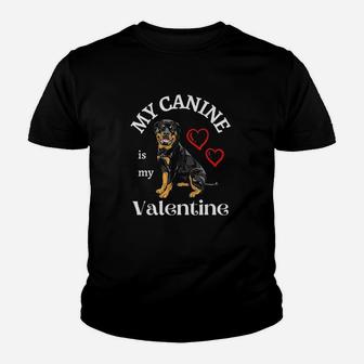 Valentines Day Rottie Rottweiler Dog Kid T-Shirt - Seseable