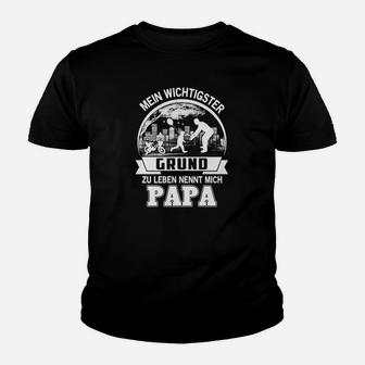 Vatertag Kinder Tshirt Mein Grund zu Leben Papa, Herren Tee - Seseable