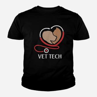 Vet Tech Gift For Veterinary Technicians Cute Paw Kid T-Shirt - Seseable