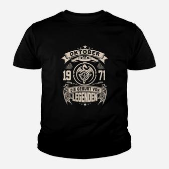 Vintage 1971 Geburtstags-Kinder Tshirt, Oktober Legenden Edition - Seseable