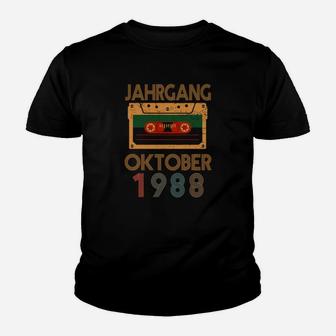 Vintage 1988 Kassette Geburtsjahrgang Kinder Tshirt, Retro Musik Fan Tee - Seseable