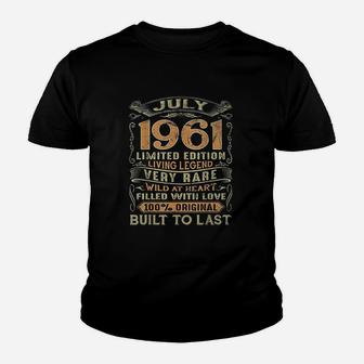 Vintage 61 Years Old July 1961 60th Birthday Gift Ideas Kid T-Shirt - Seseable