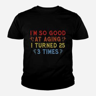 Vintage 75 Years Old B Day Gift Funny 75th Birthday Kid T-Shirt - Seseable