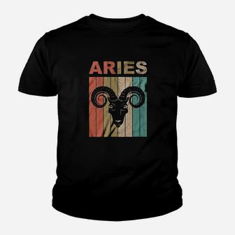 Vintage Aries Zodiac March April Birthday Gift Kid T-Shirt - Seseable