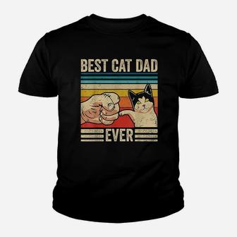 Vintage Best Cat Dad Ever Bump Fit Fathers Day Gifts Kid T-Shirt - Seseable