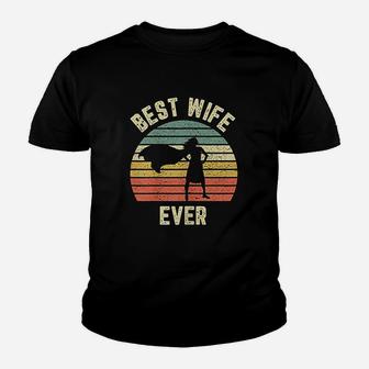 Vintage Best Wife Ever Holiday Gift Superhero Fun Graphic Kid T-Shirt - Seseable