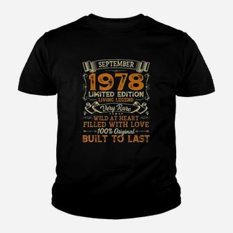 Vintage Birthday September 1978 Kid T-Shirt - Seseable