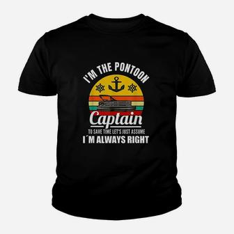 Vintage Boat Captain I Am Always Right Funny Gift Kid T-Shirt - Seseable