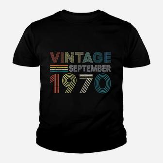 Vintage Born In September 1970 Man Myth Legend Kid T-Shirt - Seseable
