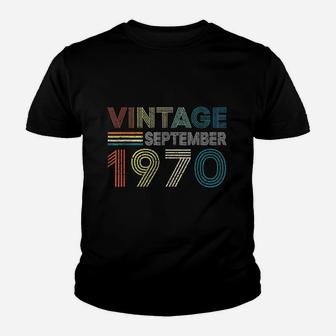 Vintage Born In September 1970 Man Myth Legend Kid T-Shirt - Seseable