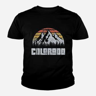 Vintage Colorado Mountains State Nature Sun Retro Kid T-Shirt - Seseable