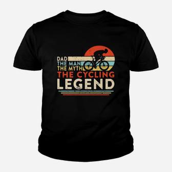 Vintage Dad The Man The Myth The Cycling Legend Shirth Kid T-Shirt - Seseable