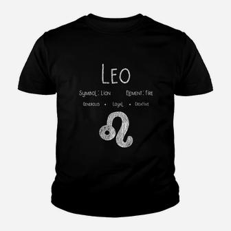 Vintage Distressed Leo Symbol Zodiac Sign Birthday Kid T-Shirt | Seseable CA