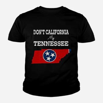 Vintage Dont California My Tennessee Tennessee Flag Map Kid T-Shirt - Seseable