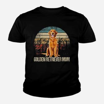 Vintage Golden Retriever Mom Funny Dog Lover Kid T-Shirt - Seseable