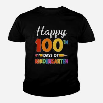 Vintage Happy 100th Day Of Kindergarten Teacher Or Student Kid T-Shirt - Seseable