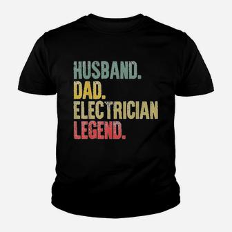 Vintage Husband Dad Electrician Legend Retro Kid T-Shirt - Seseable