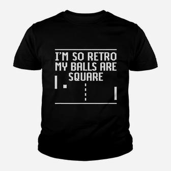 Vintage Im So Retro My Balls Are Square Gamer Kid T-Shirt - Seseable