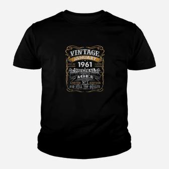Vintage January 1961 61 Years Old 61st Birthday Gift Kid T-Shirt - Seseable