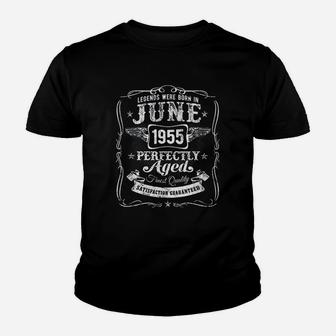 Vintage Legends Were Born In June 1955 Happy 66th Birthday Kid T-Shirt - Seseable