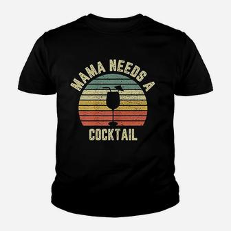 Vintage Mama Needs A Cocktail Funny Drinking Kid T-Shirt