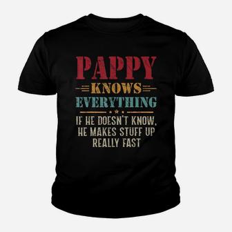 Vintage Pappy Knows Everything Shirt Father's Day T-shirt Kid T-Shirt - Seseable