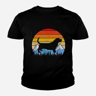 Vintage Retro Basset Hound Basset Hound Lovers Gifts Kid T-Shirt - Seseable