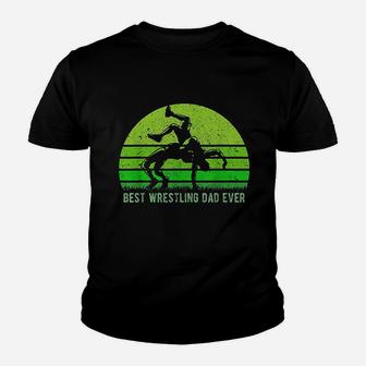 Vintage Retro Best Wrestling Dad Ever Funny Father Day Kid T-Shirt - Seseable