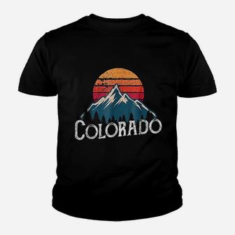 Vintage Retro Colorado Co Mountains Outdoor Wildness Kid T-Shirt - Seseable