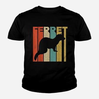 Vintage Retro Ferret Kid T-Shirt - Seseable