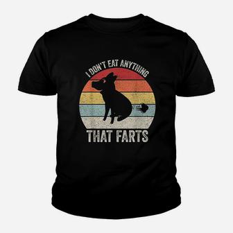 Vintage Retro I Dont Eat Anything That Farts Vegetarian Kid T-Shirt - Seseable