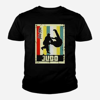 Vintage Style Judo Silhouette - Japanese Symbol Tee Shirt Kid T-Shirt - Seseable