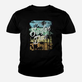 Vintage Surfer Dad Father's Day Retro Beach Kid T-Shirt - Seseable
