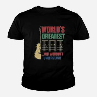 Vintage Worlds Greatest Guitar Dad You Wouldnt Understand Guitarist Kid T-Shirt - Seseable