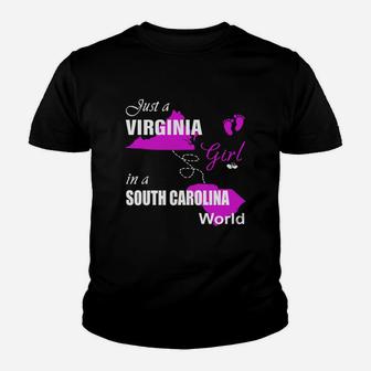 Virginia Girl In South Carolina Shirts Virginia Girl Tshirt,south Carolina Girl T-shirt,south Carolina Girl Tshirt,virginia Girl In South Carolina Shirts Kid T-Shirt - Seseable