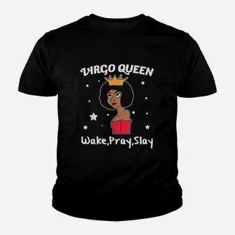 Virgo Black Queen Black Women Afro Zodiac Kid T-Shirt - Seseable
