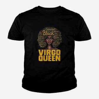 Virgo Queen Black Woman Afro African American Kid T-Shirt - Seseable